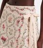 Luna floral linen wrap skirt