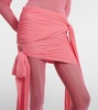 Ruched jersey mini skirt