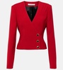 Pleated wool blazer