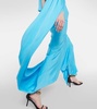 Draped asymmetric maxi dress