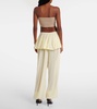 Mid-rise semi-sheer wide-leg pants