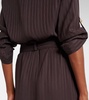 Striped belted shirt dress