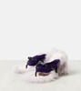 Step Post Shearling-trimmed sandals