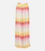 Printed pointelle palazzo pants