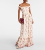 Achiote Florero embroidered linen maxi dress