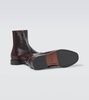 Polished leather ankle boots