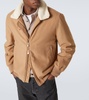 Padded shearling-trimmed cashmere blouson