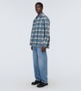 Checked leather shirt