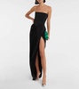 Ledger strapless satin gown