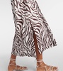 Dorotea zebra-print cotton midi dress