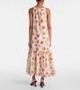 Ibiza printed linen and cotton maxi dress