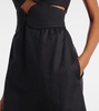 Strapless cotton and linen-blend maxi dress