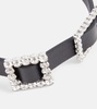 Embellished leather necklace