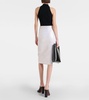 High-rise snake-print pencil skirt
