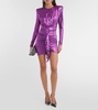 Draped satin jersey minidress