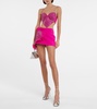Heart crystal-embellished wool crop top