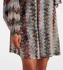 Zigzag draped lamé minidress