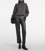 Sloane mid-rise leather straight pants