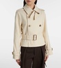 Cropped gabardine trench coat