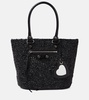 Le Cagole Medium raffia shoulder bag