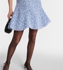 Bow-detail printed silk minidress