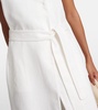 Aureo linen twill midi wrap dress