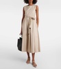 Amina pleated cotton midi dress