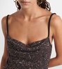 Diaplo metallic knit crop top