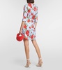 Printed cotton-blend mini dress