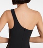 One-shoulder cady maxi dress