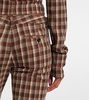 Checked wool and cotton-blend flared pants