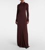 Gathered crêpe jersey gown