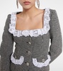 Lace-trimmed checked tweed jacket