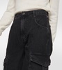 Minka high-rise denim cargo pants