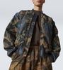 Printed denim bomber jacket