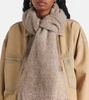 Logo fringed wool-blend scarf