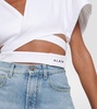 Logo cotton jersey crop top