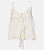 Ruffled silk charmeuse top