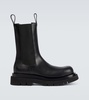 Lug leather ankle boots
