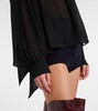 Tie-neck silk georgette blouse