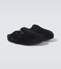Boston 1774 shearling-lined suede mules