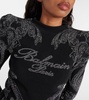 Logo paisley cotton-blend jersey top