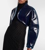 Coated wool cropped jacket