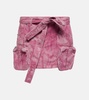 Camouflage denim cargo miniskirt