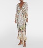 Cutout embellished silk maxi dress