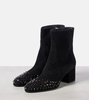 Embellished suede ankle boots
