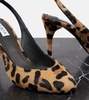 Decollete 90 calf hair slingback pumps