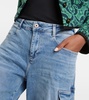 High-rise wide-leg cargo jeans