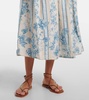 Barbara floral linen midi dress
