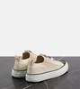 Suede-trimmed canvas sneakers